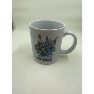 Vintage Excalibur Casino Hotel Las Vegas Coffee Mug Blue Knight Mace Flail Sword